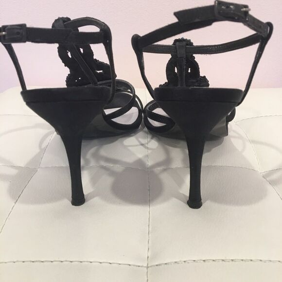 Stuart Weitzman Caviar Black Swarovski Heels - Picture 5 of 8